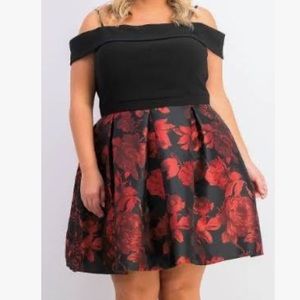 Red and Black Morgan & Co. plus size dress